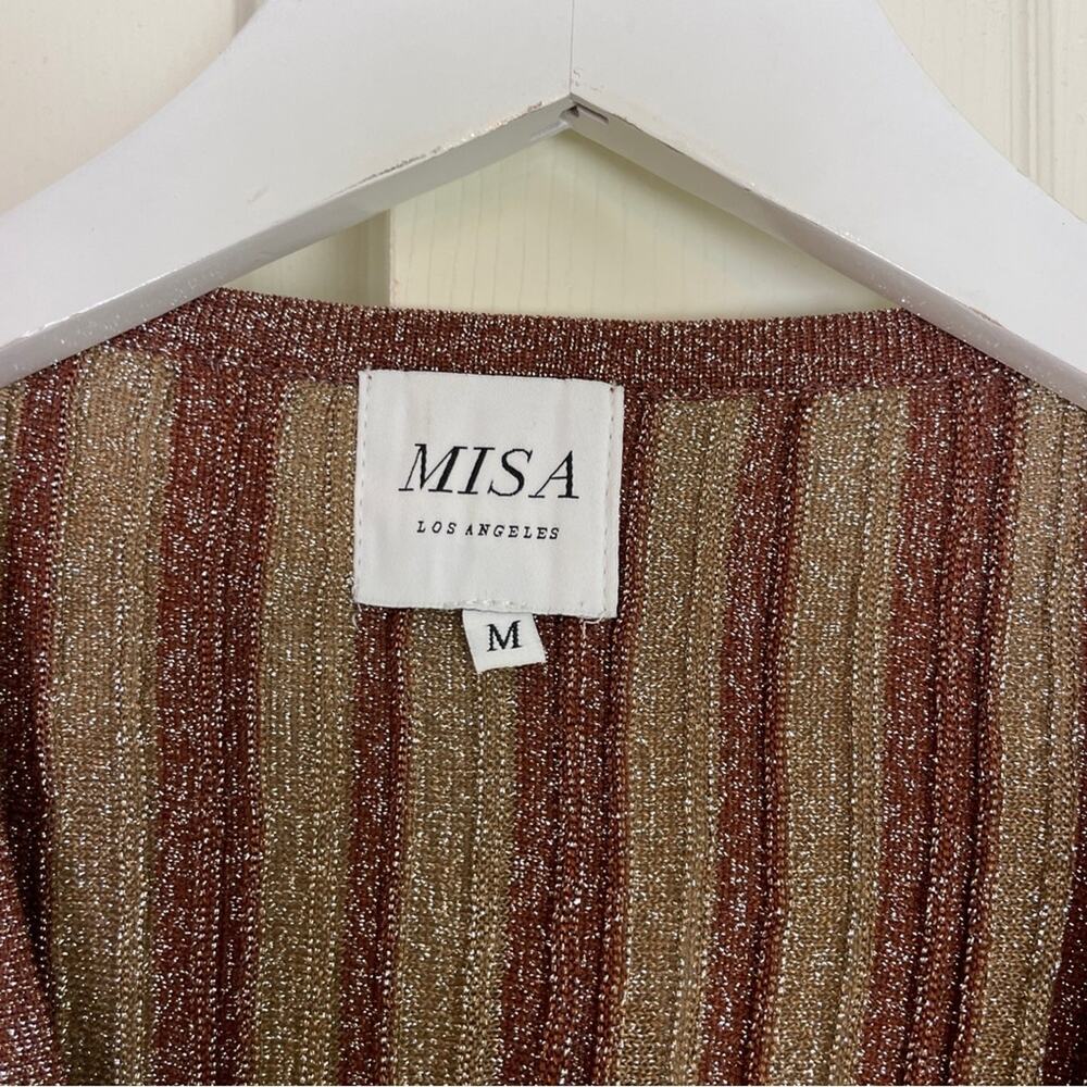 MISA Los Angeles Rafael Metallic Knit Cardigan Midi Dress Glam Sz M - Picture 8 of 11